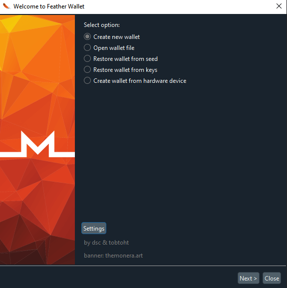 Feather Wallet Setup